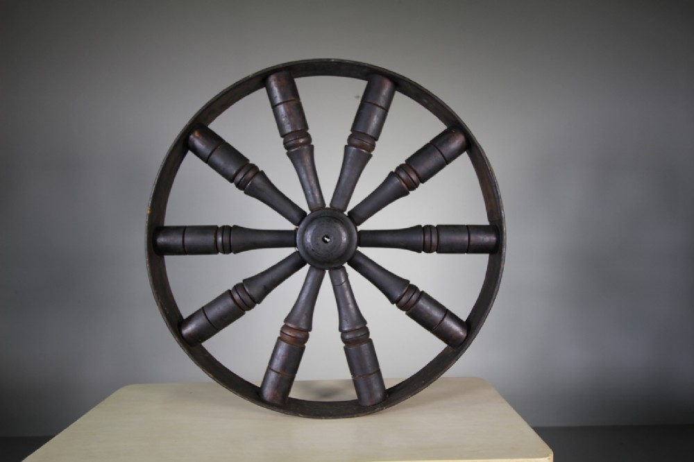 Large English Fruitwood Antique Wheel