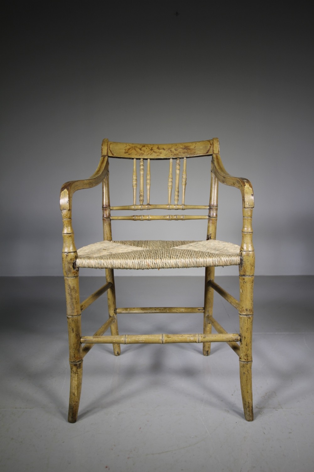 English Regency Antique Original Painted Armchair