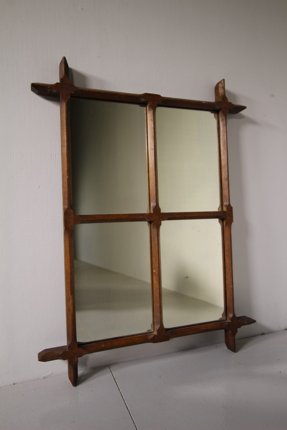 19th Century Antique Oak Oxford Mirror