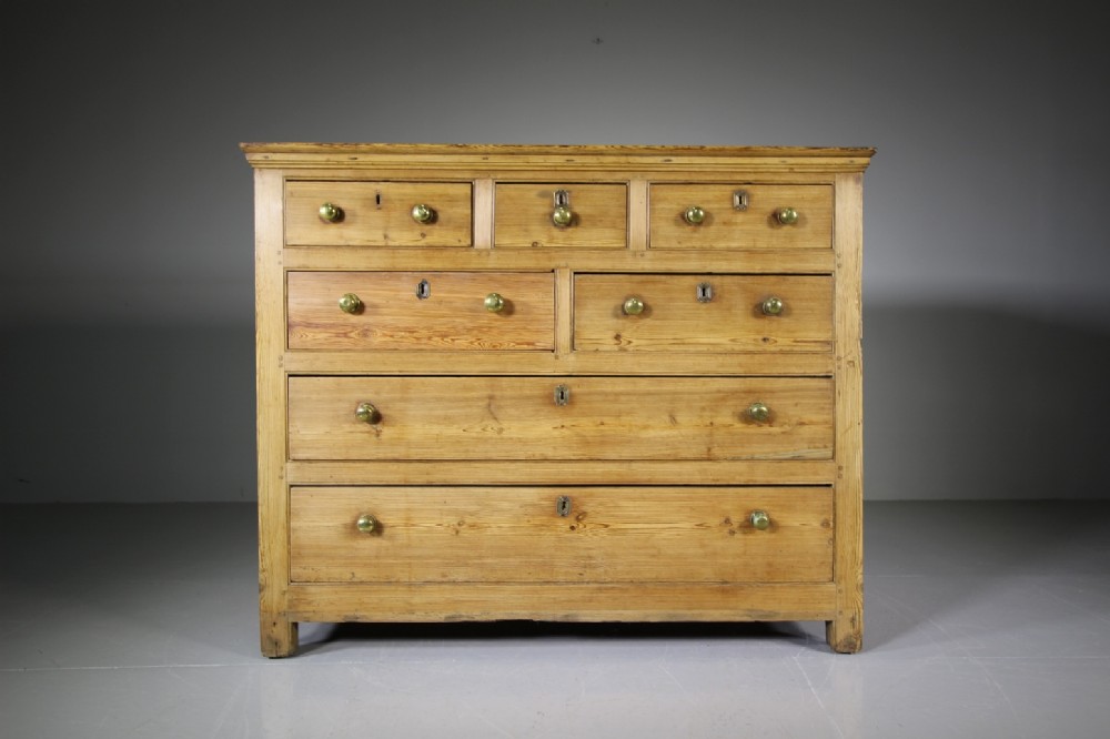Large Welsh 18th Century Antique Pine Chest of Drawers