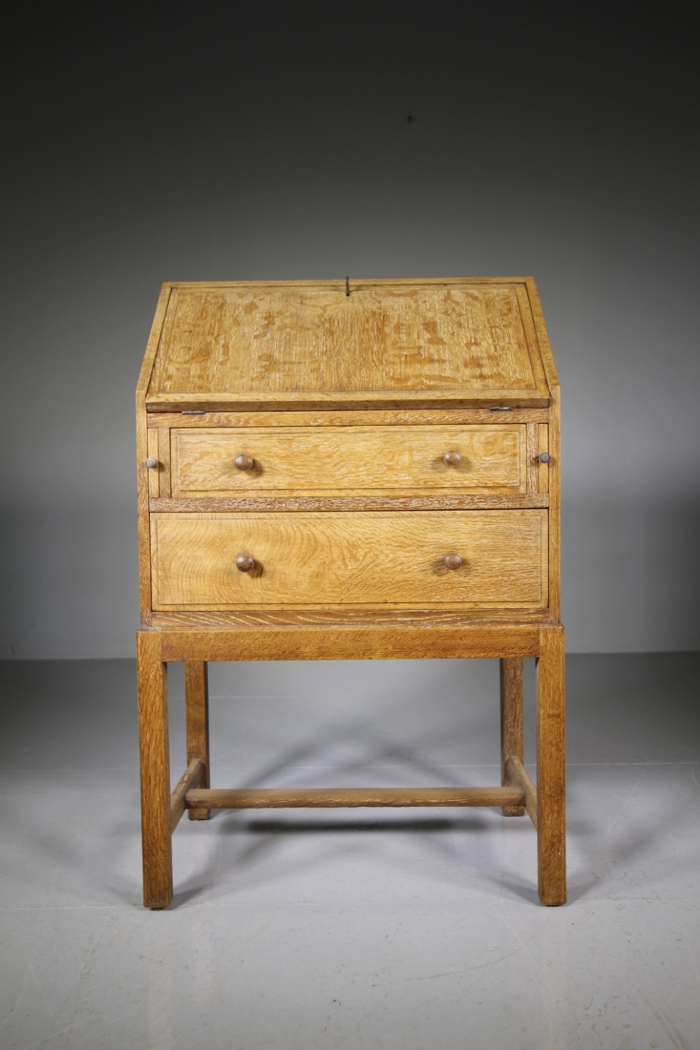 1920’s Heals of London Oak Bureau – Labelled
