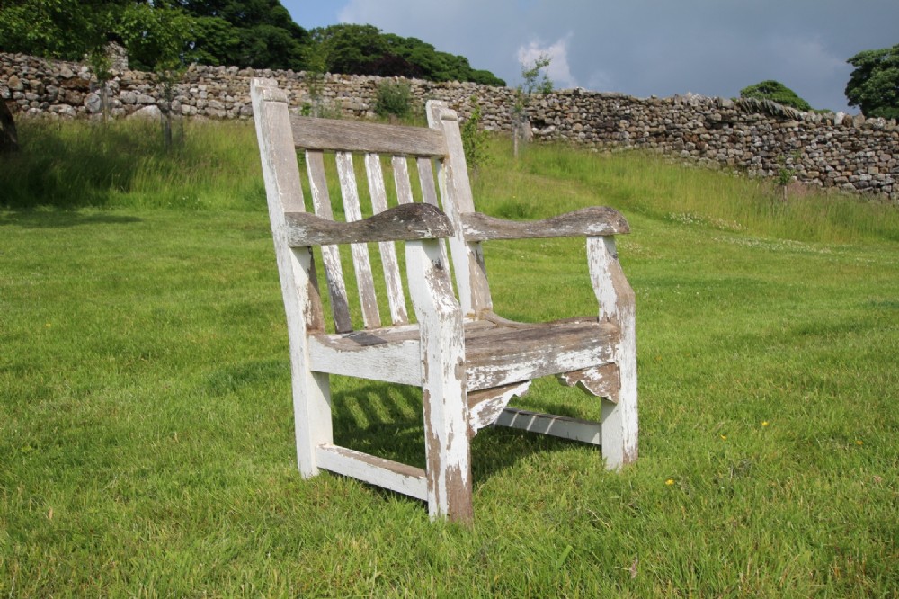 Edwardian Antique Teak Garden Armchair
