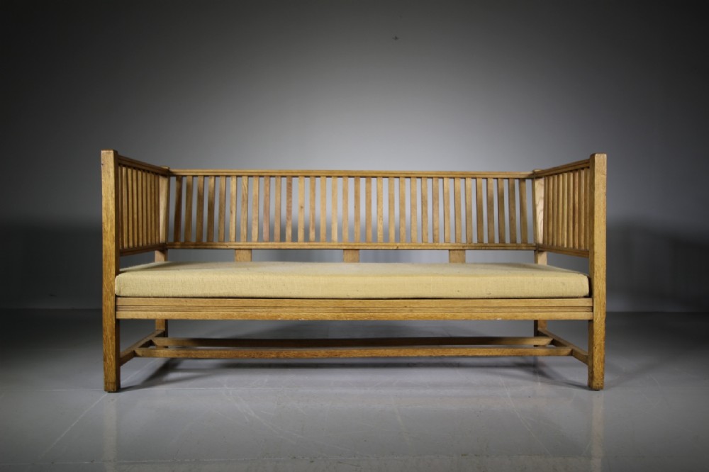 Rare Heals Edwardian Antique Oak Sofa