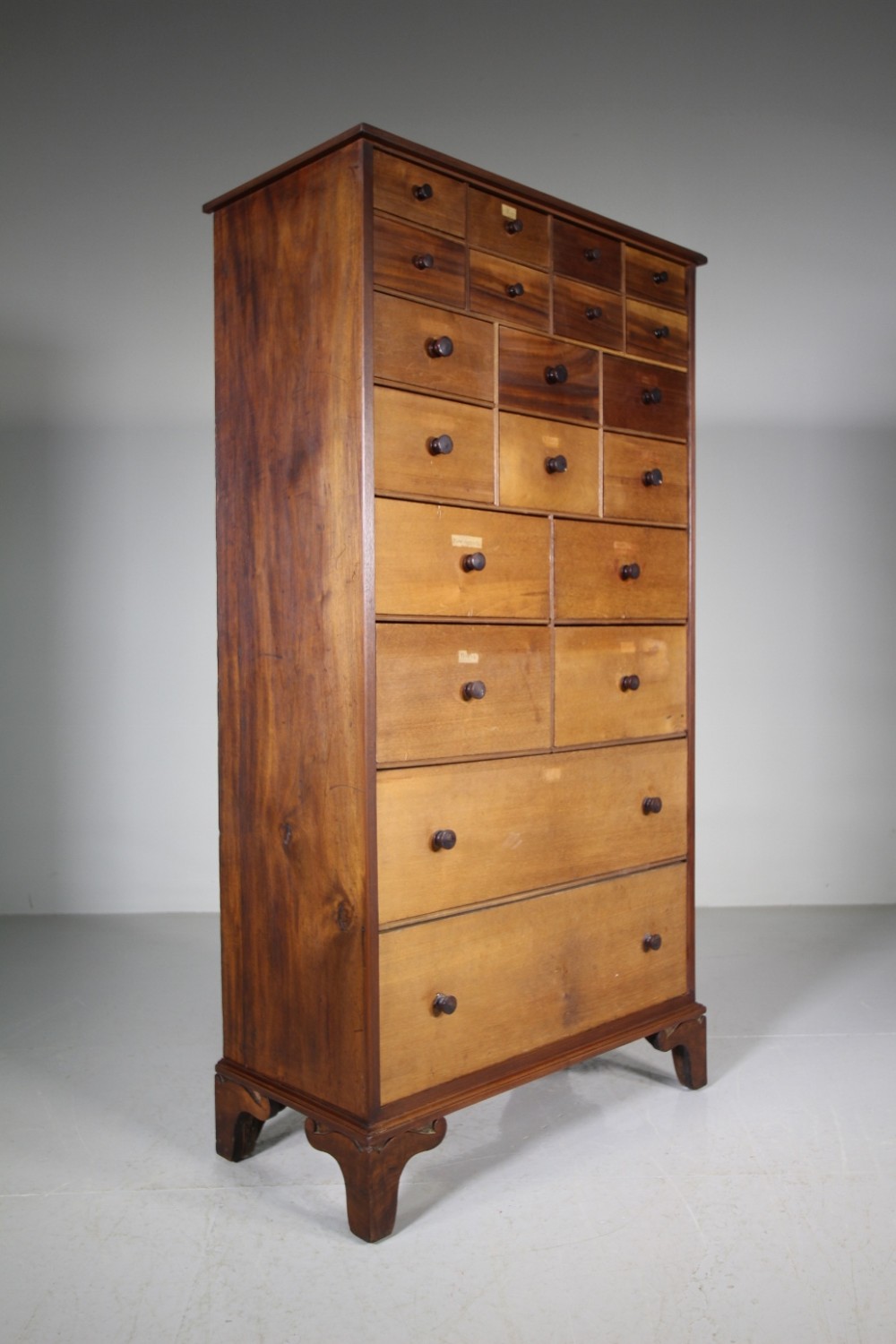 Georgian Antique Mahogany Bank of Drawers
