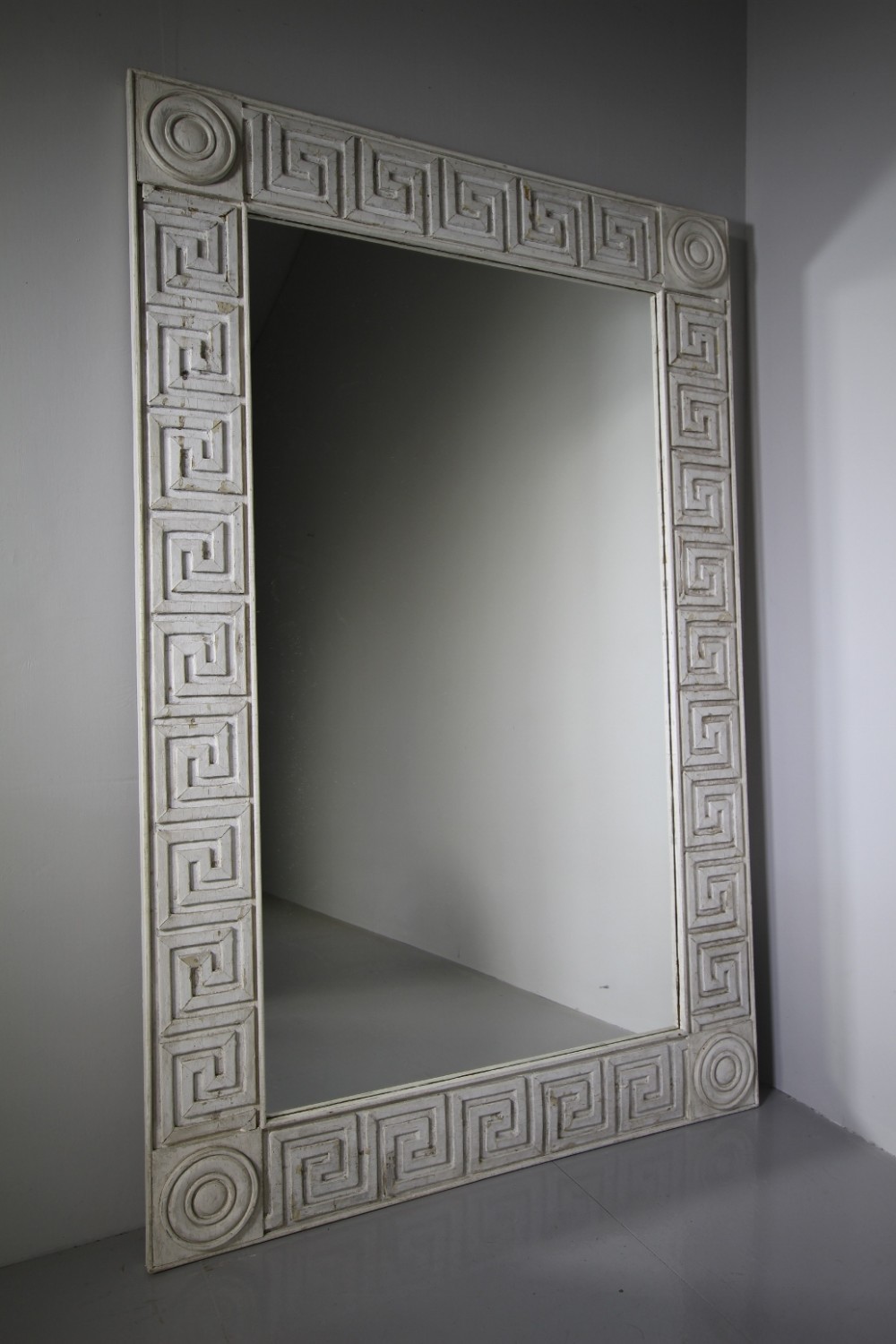 Large 19th Century English Antique Painted Pine Mirror
