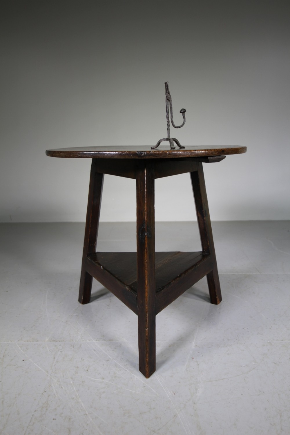 English Georgian Antique Oak Cricket Table