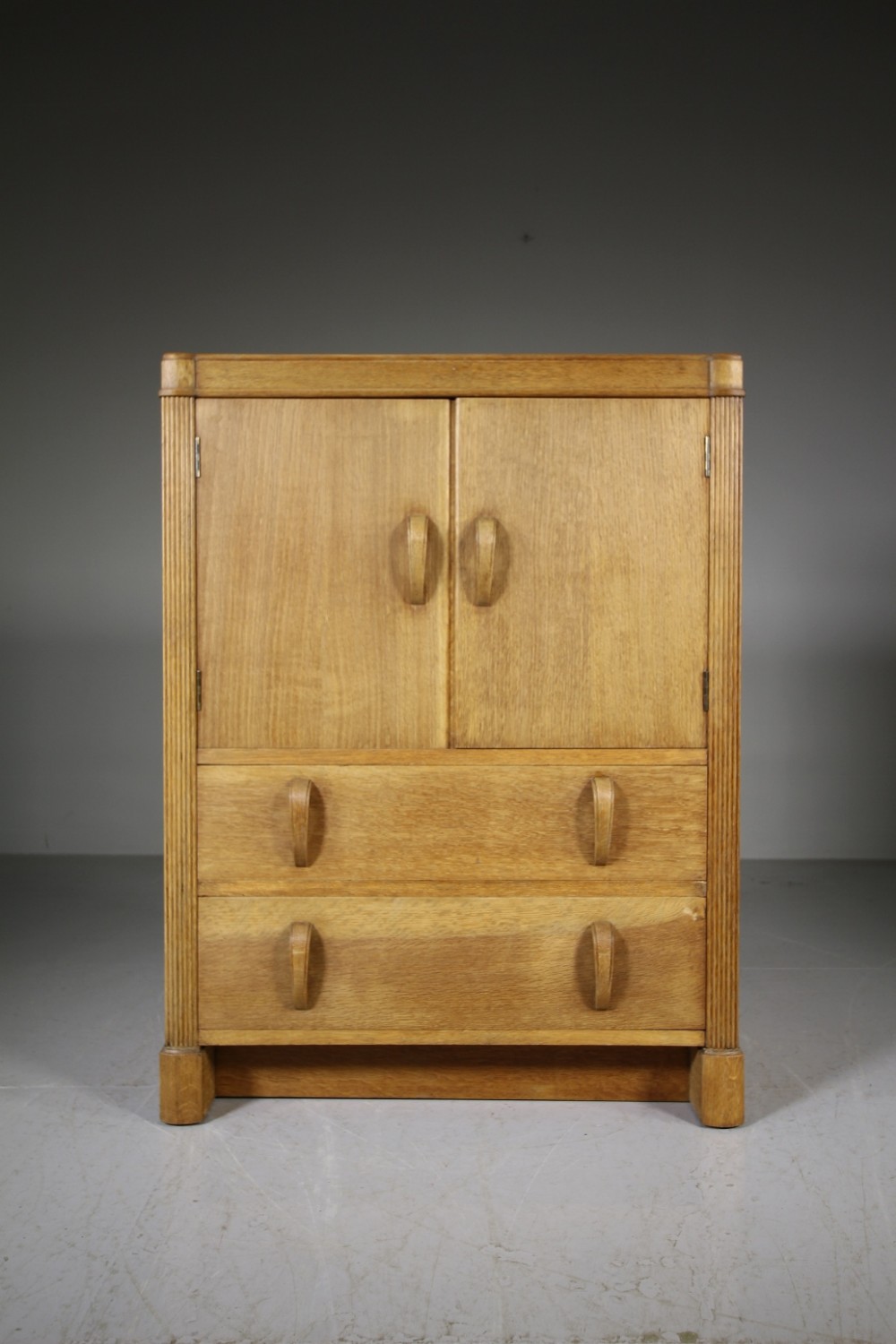 Heals 1930’s Oak Odeon Tall Boy Cupboard