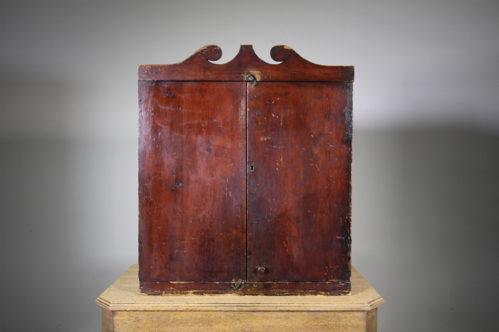 Early 19th Century Antique Painted Pine Wall Cabinet