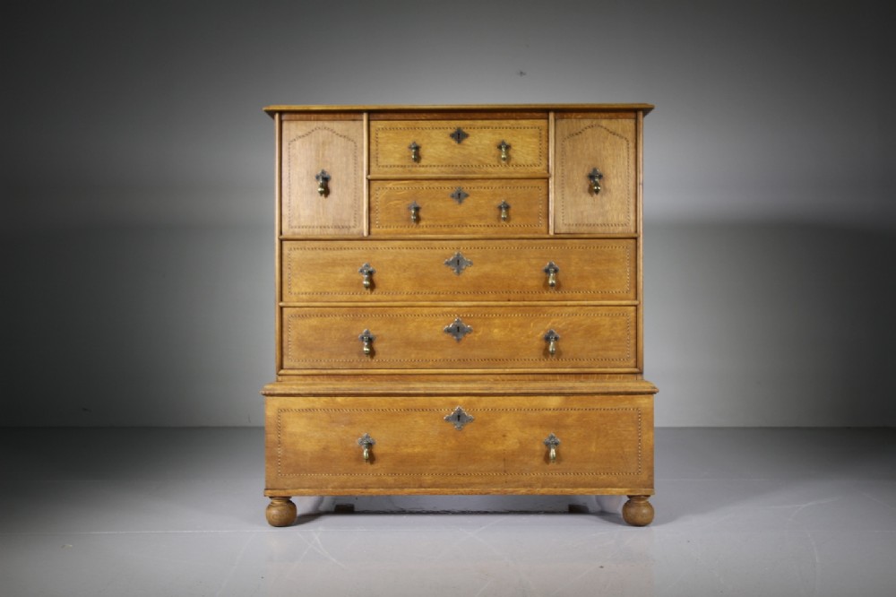 19th Century Antique Oak Chest by Marsh Jones & Cribb