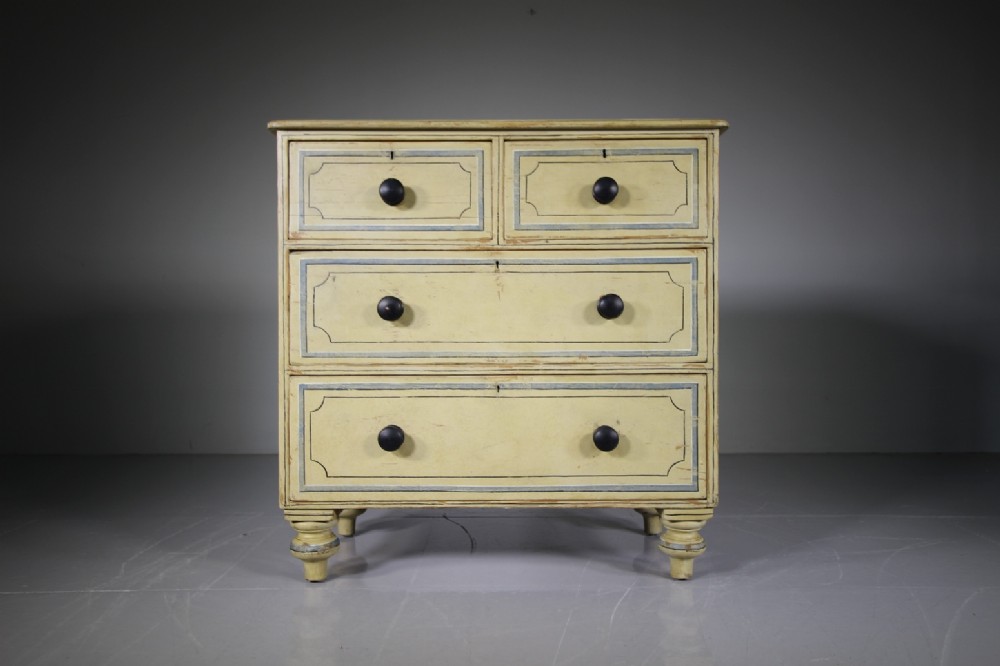 19th Century Antique Painted Pine Chest of Drawers