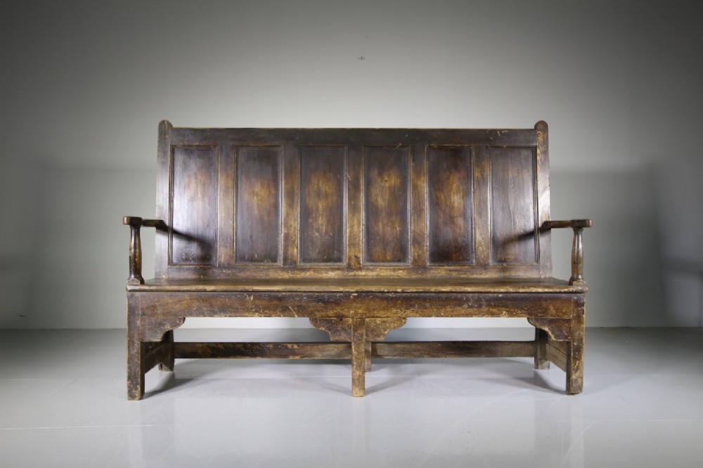 Georgian Antique Cumbrian Painted Pine Settle Seat