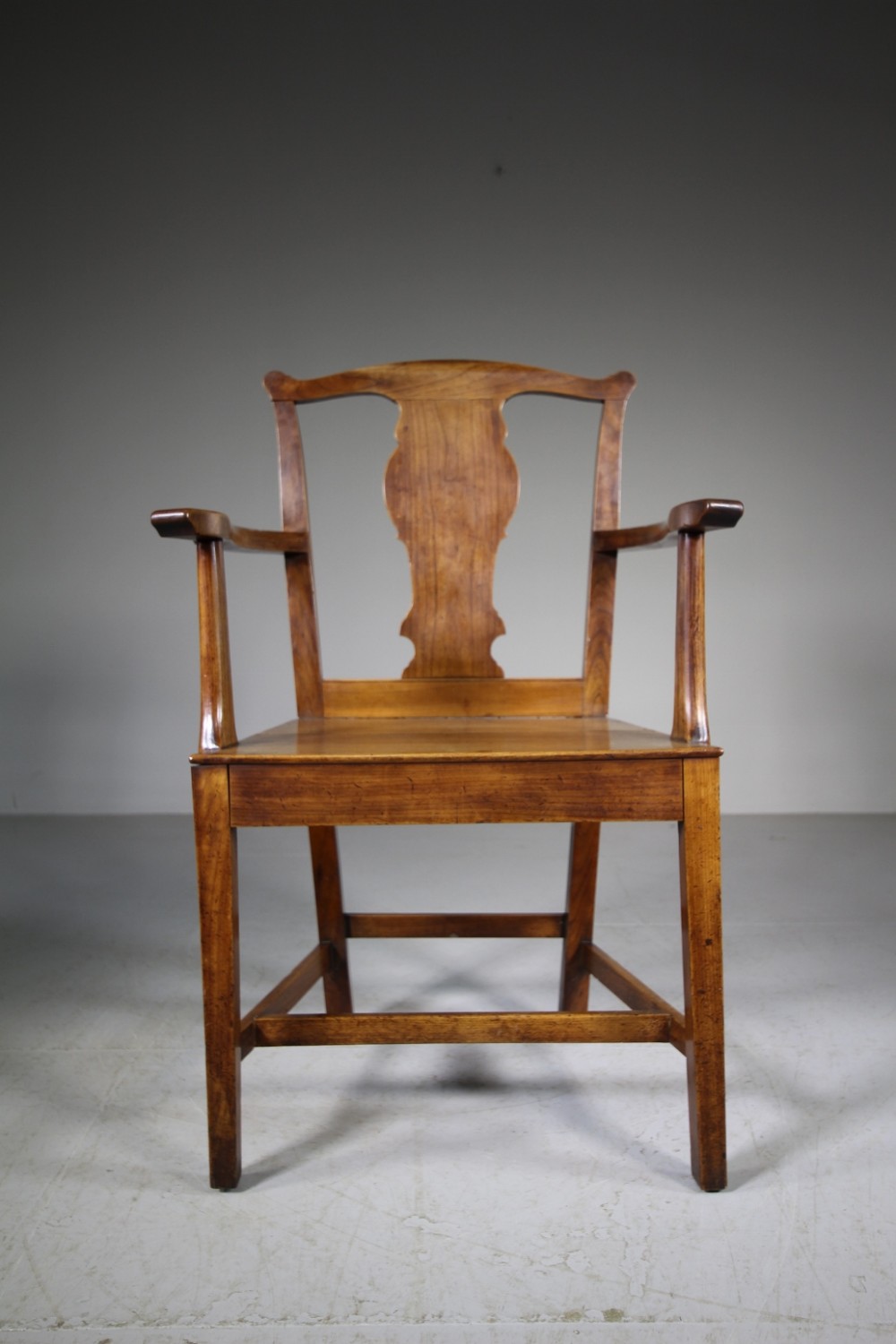 English Fruitwood Antique Country Armchair