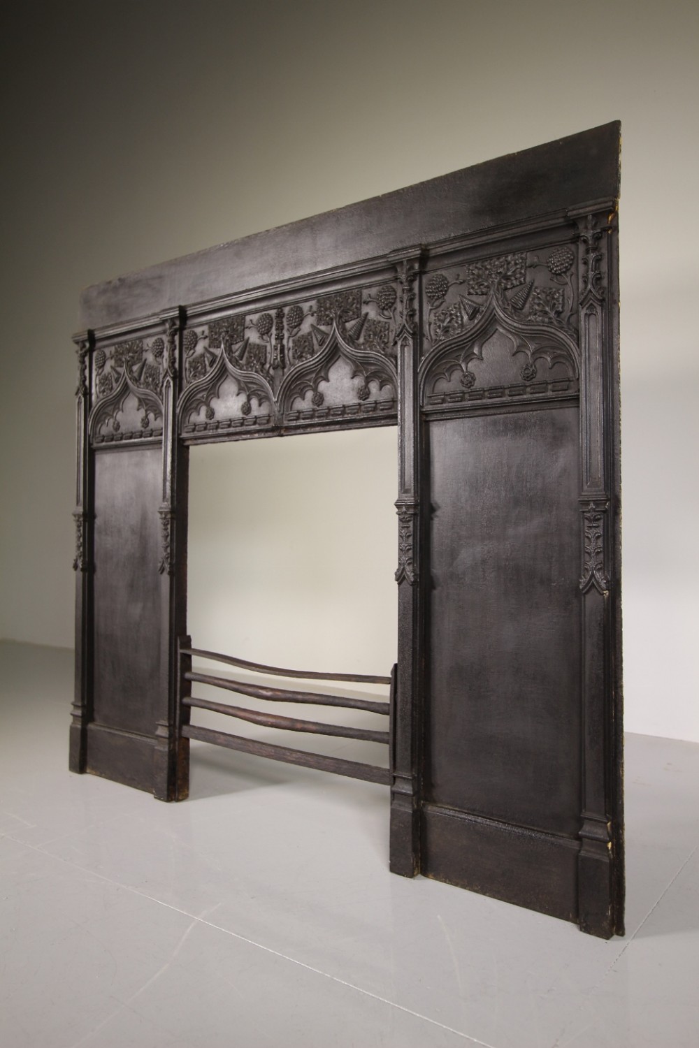 19th Century Antique Cast Iron Fire Surround by Thomas Elsley