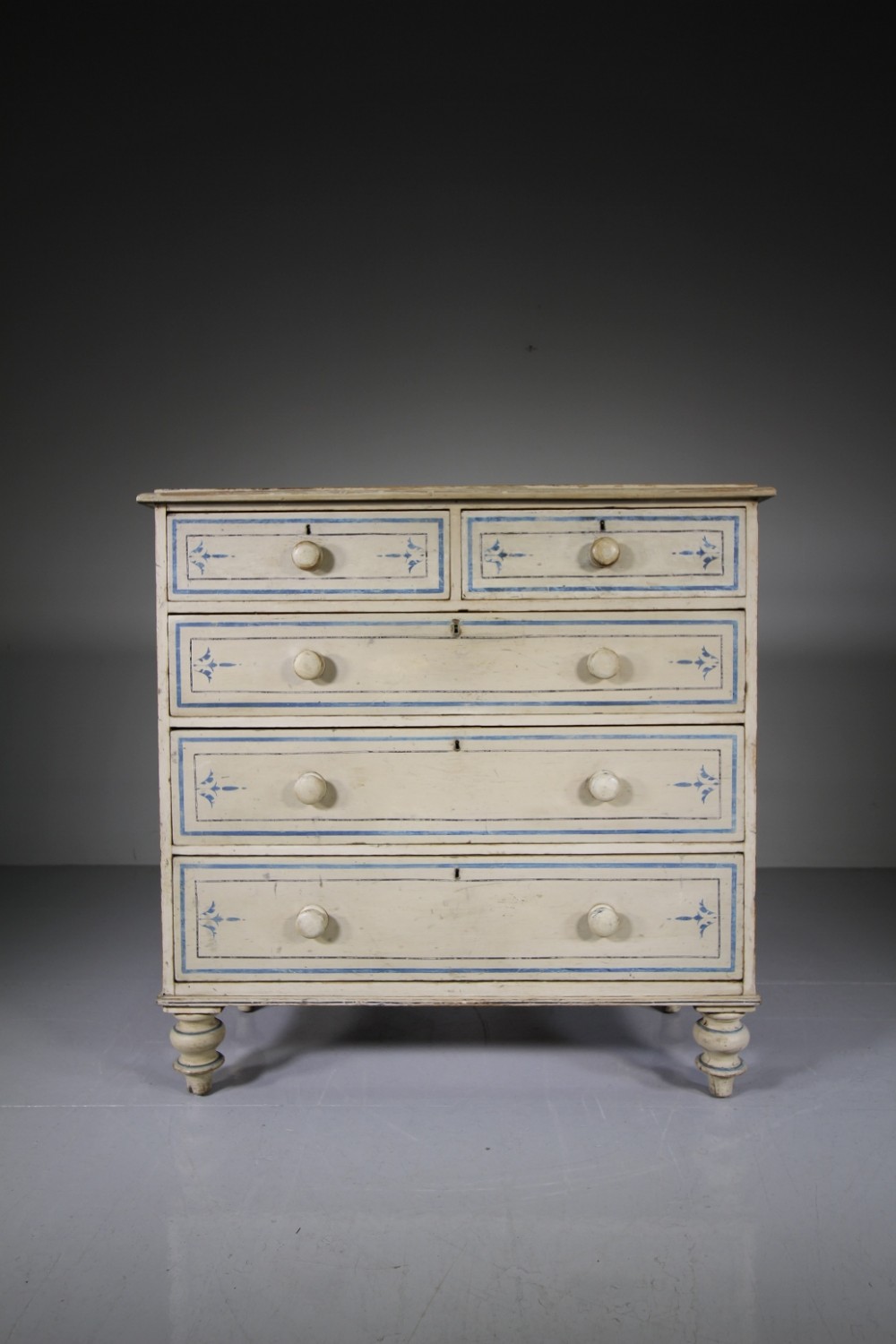 Regency Original Painted Pine Antique Chest of Drawers