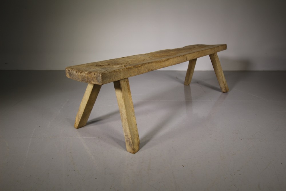 Welsh Early 19th Century Antique Oak Pig Bench