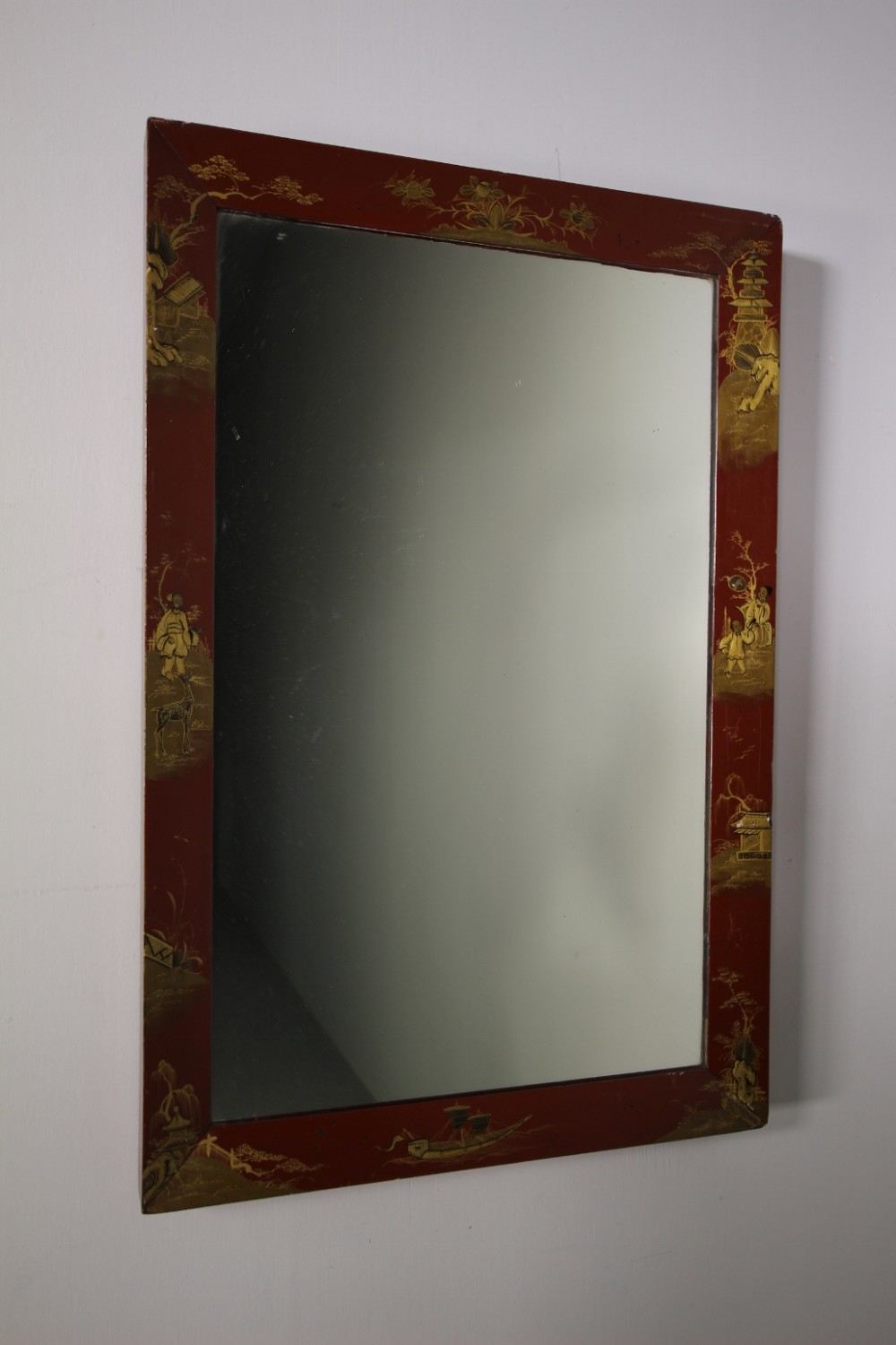 English 19th Century Antique Chinoiserie Wall Mirror