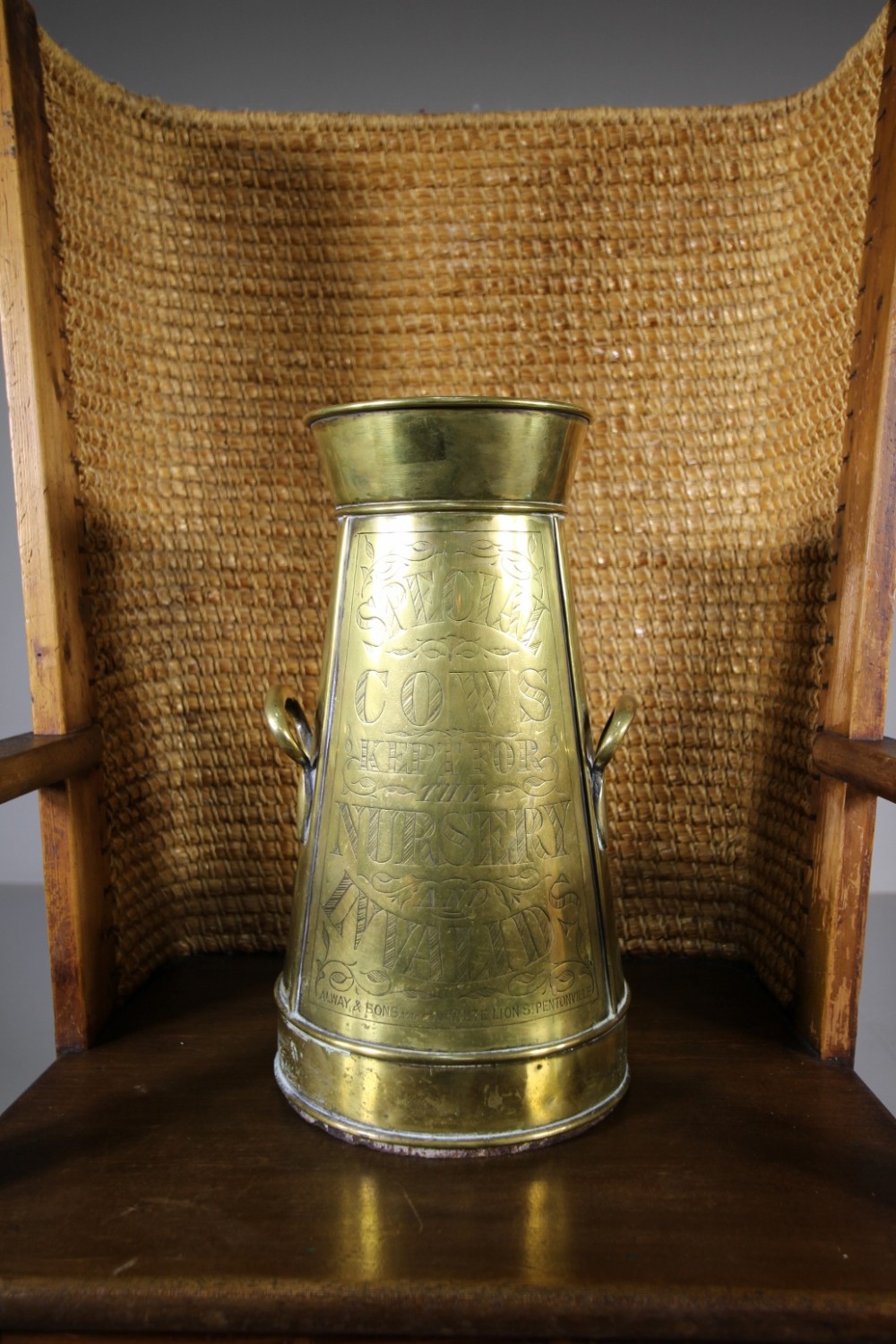 Rare Edwardian Antique Brass Milk Churn