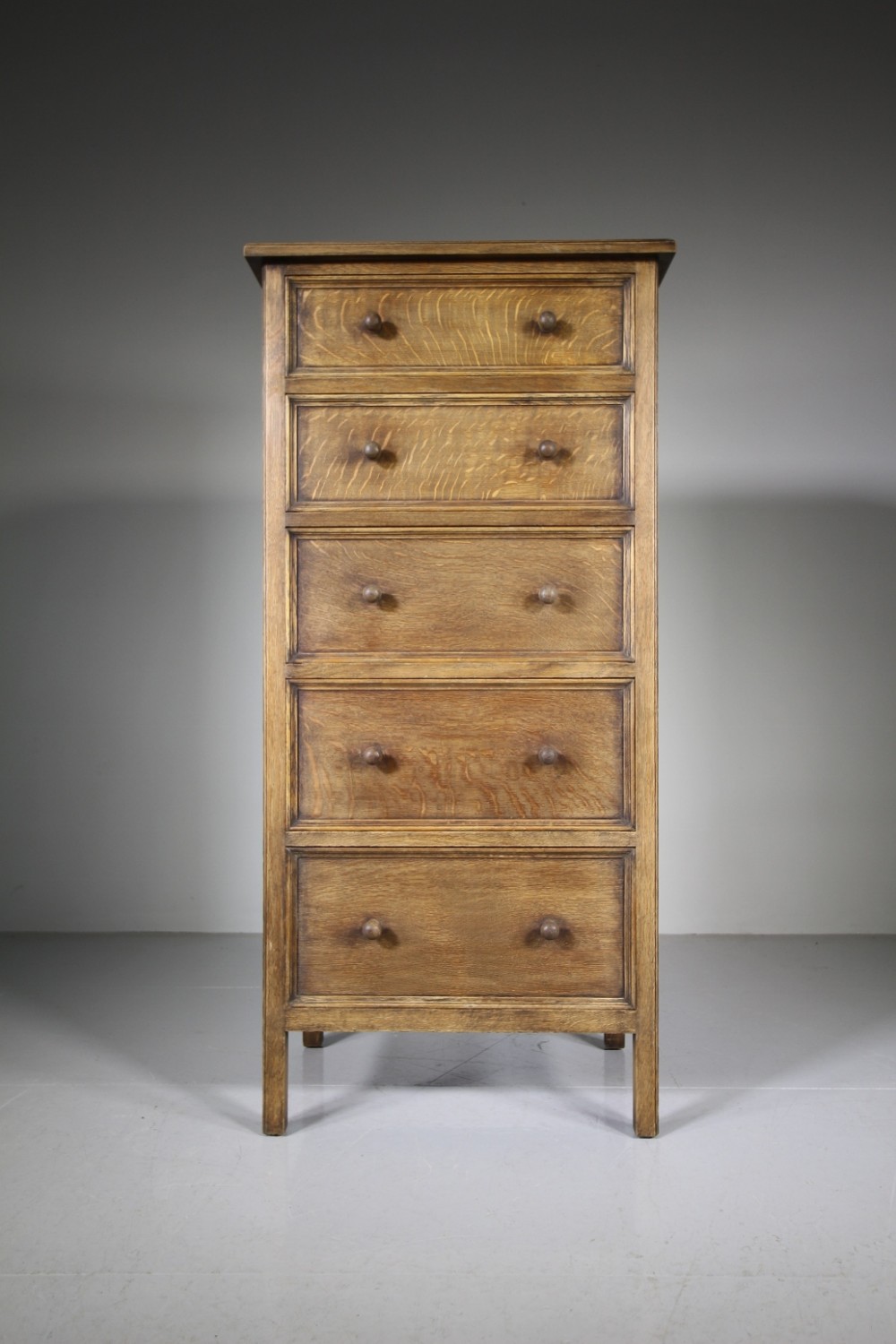 Tall Edwardian Antique Heals Oak Chest of Drawers – Labelled