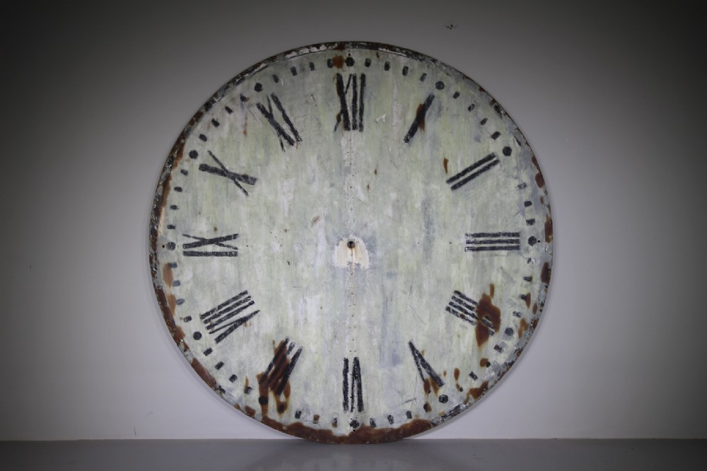 Massive 19th Century Antique Clock Face in Original Paint