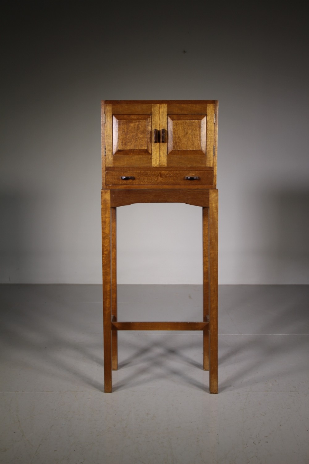 1930’s Cotswold School Walnut Cabinet on Stand