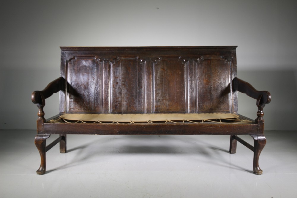 North of England Georgian Antique Oak Settle Seat
