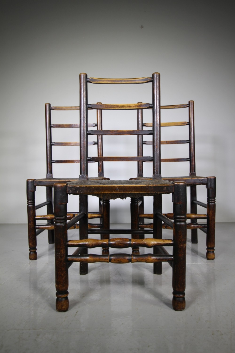 Unusual Set of Four 18th Century Antique Dining Chairs