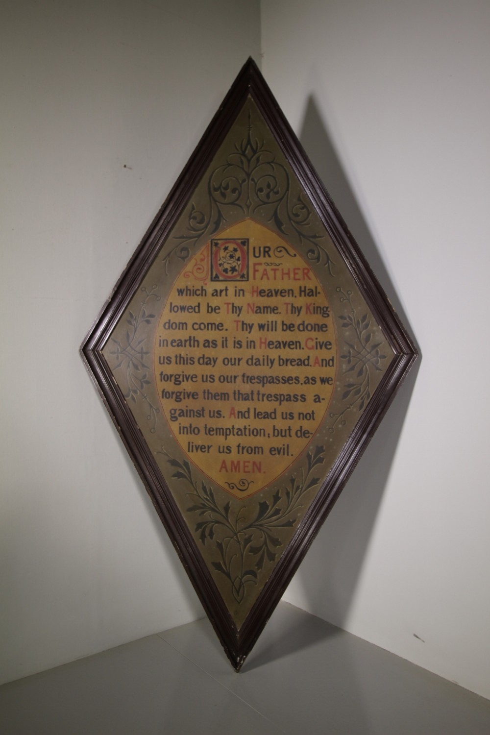 Large 19th Century English Antique Lords Prayer- Original Paint