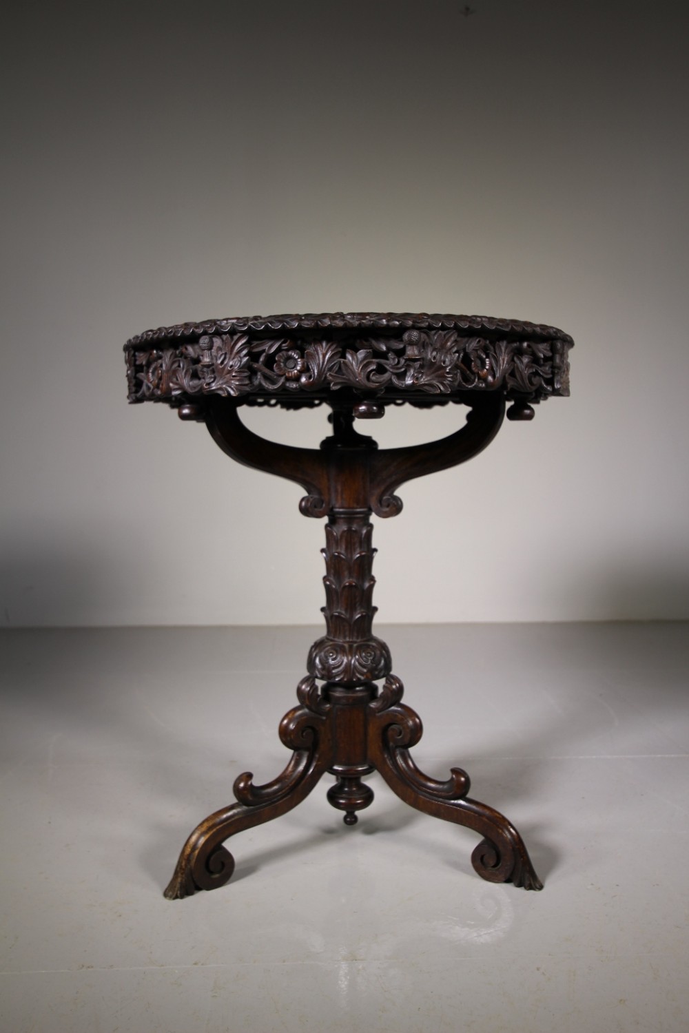Scottish 19th Century Antique Lazy Susan Side Table 