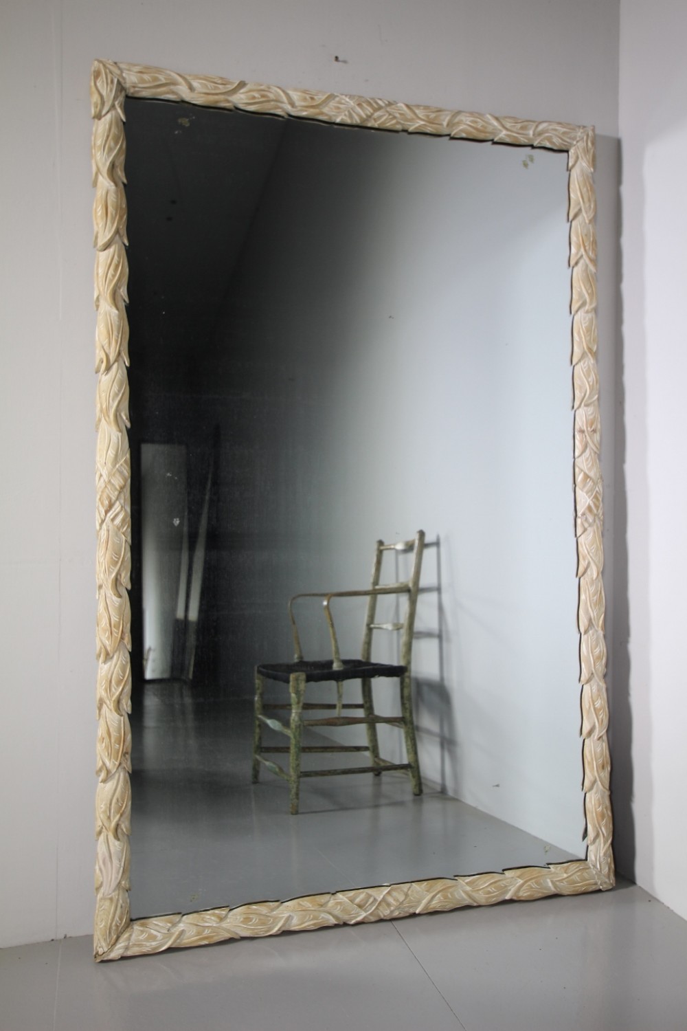 Large English Regency Antique Acanthus Leaf Mirror – Original Plate