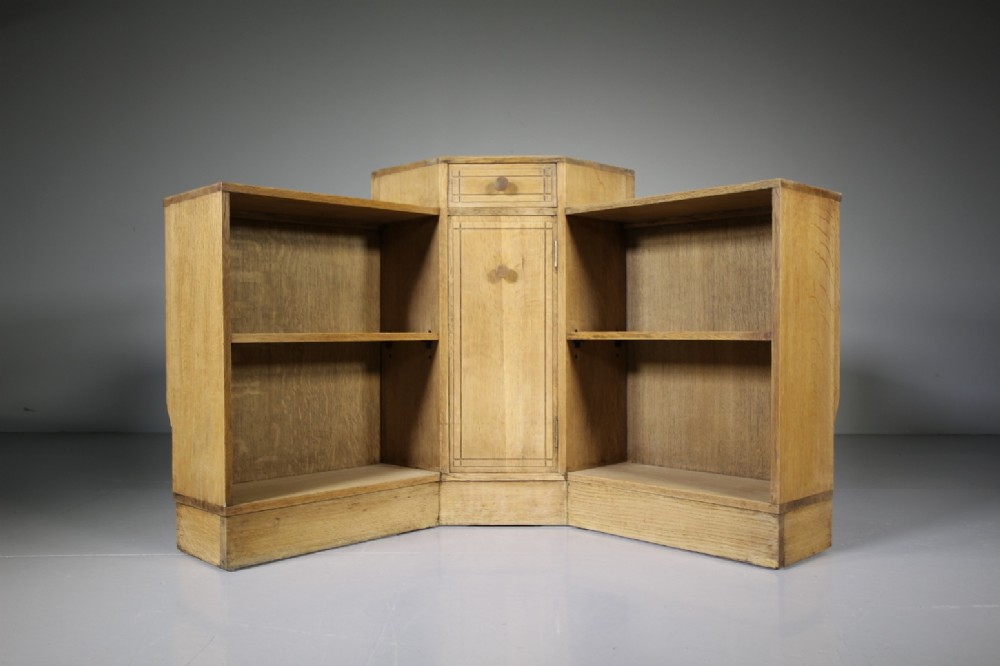 Heals 1920’s Oak Corner Bookcase Cupboard