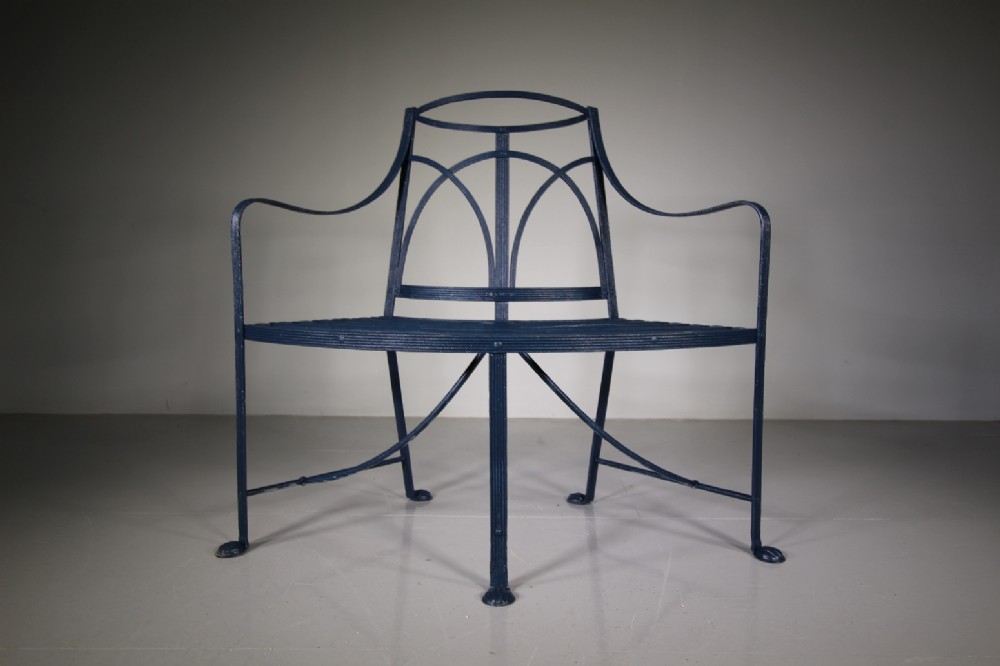 English Regency Antique Iron Garden Bench Seat