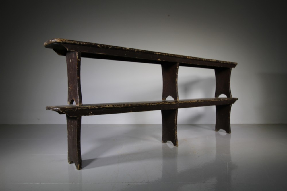 Pair of Original 19th Century Painted Pine Antique Benches