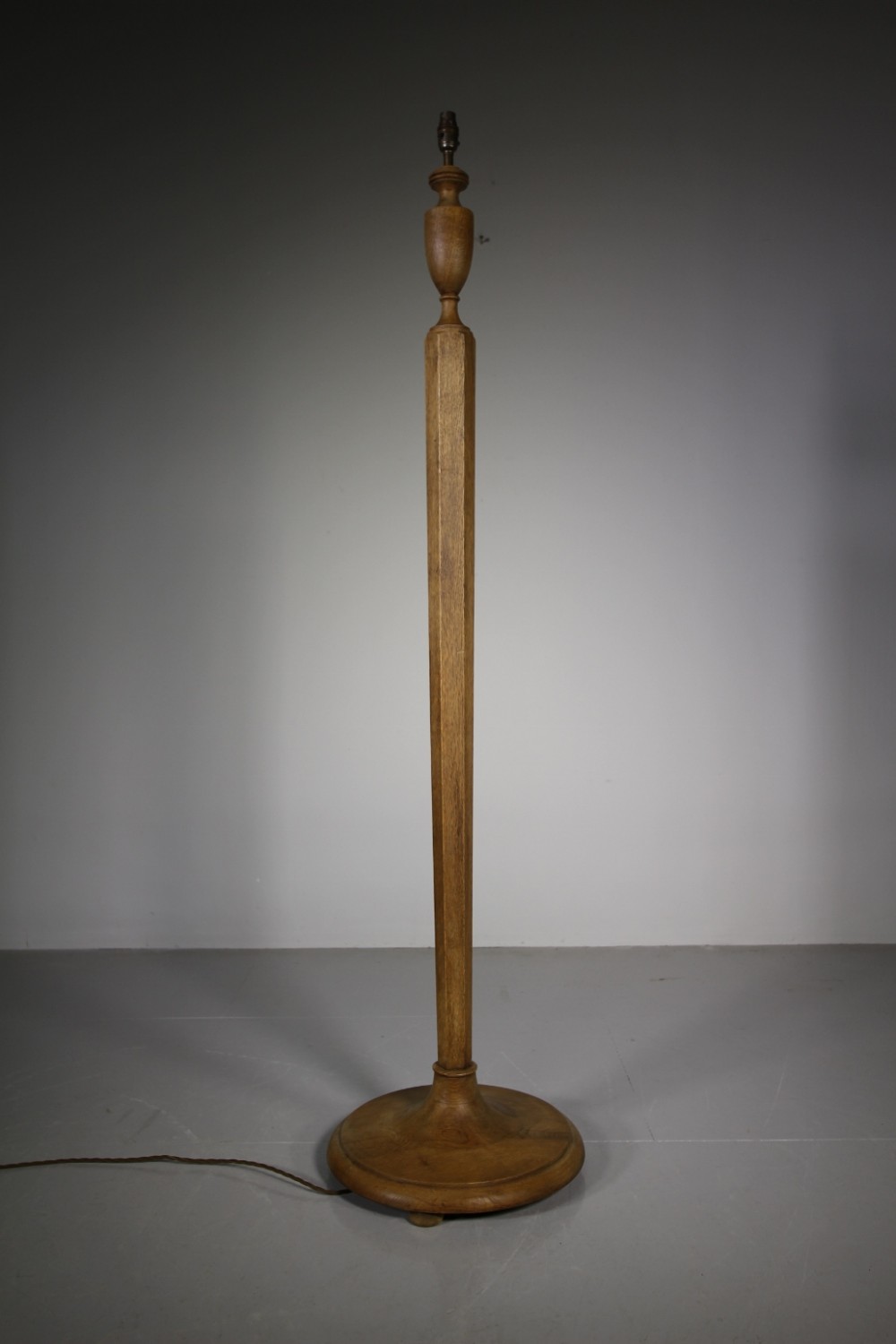 1930’s Heals of London Oak Standard Lamp – Rewired