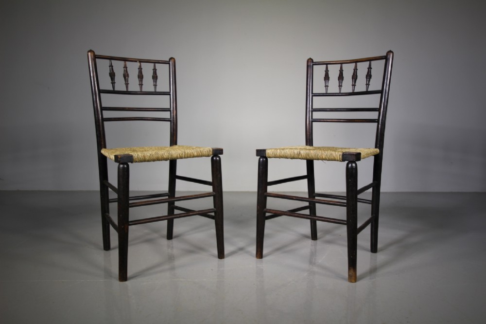 Pair of William Morris 19th Century Antique Sussex Chairs
