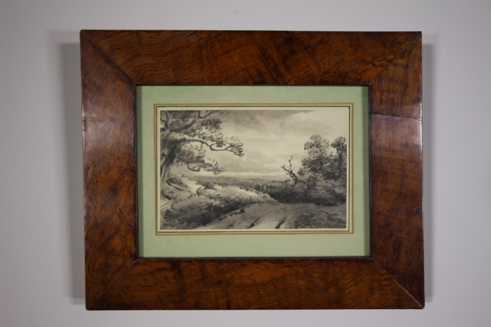 English 18th Century Antique Charcoal Drawing