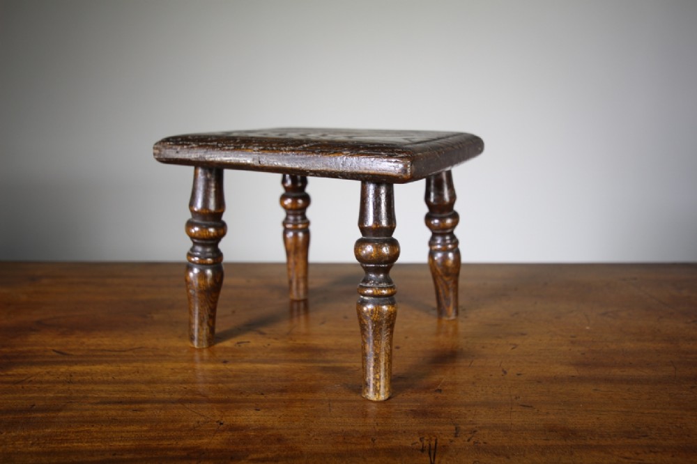 English 18th Century Country Antique Elm Stool