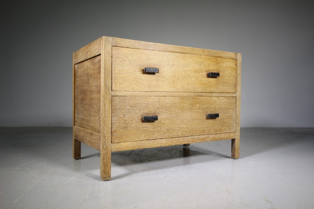 Heals of London 1920’s Low Oak Chest of Drawers - Labelled 