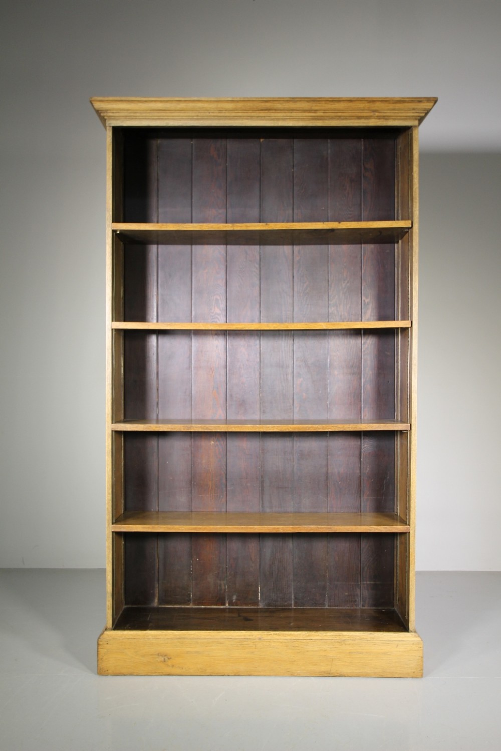 English Edwardian Antique Oak Open Bookcase