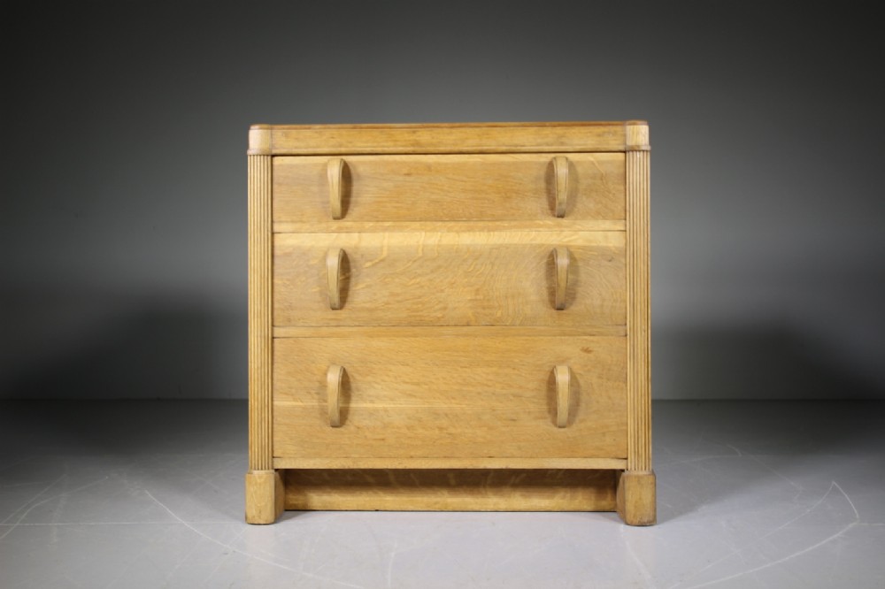 1930’s Heals of London Odeon Oak Three Drawer Chest