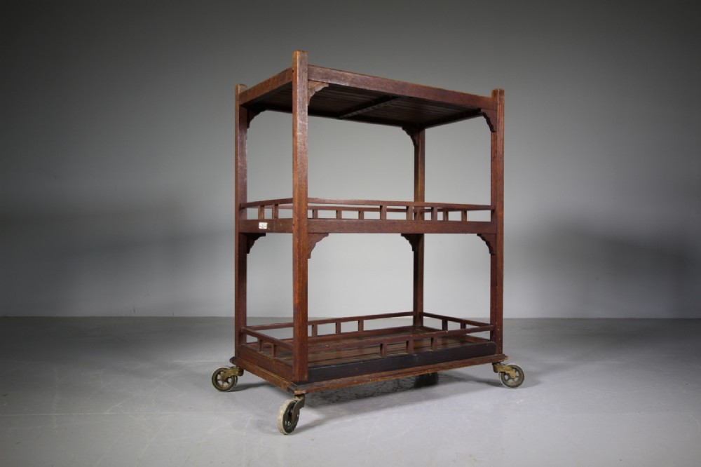 Edwardian Antique Teak Trolley by Hughes Bolckow & Co