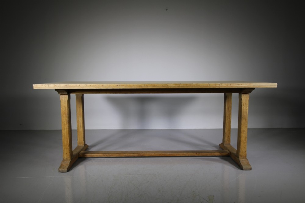 Heals of London 1920’s Oak Refectory Dining Table – Labelled