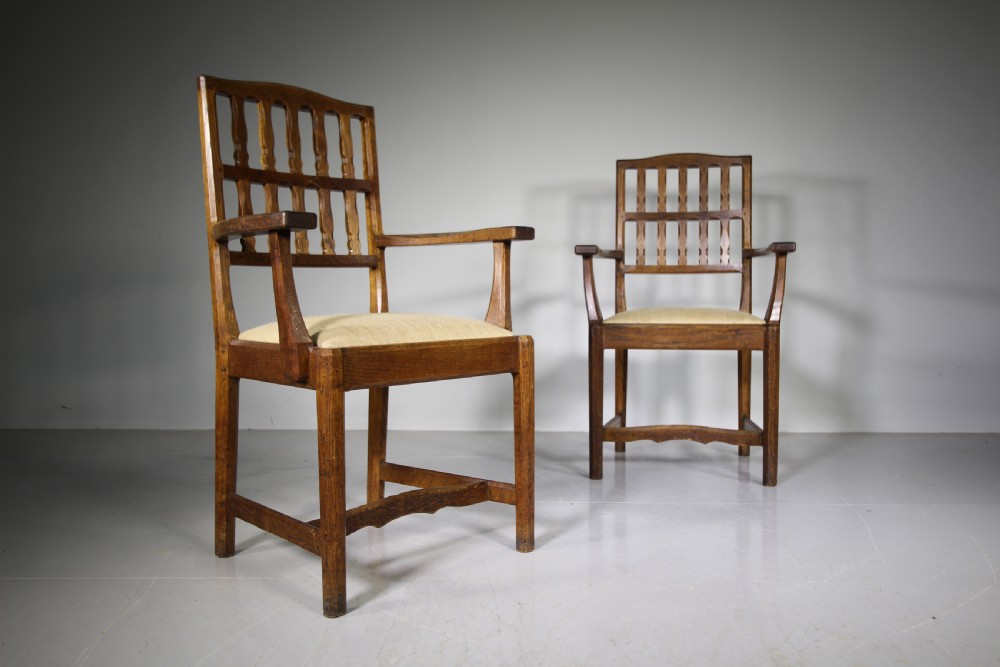 Pair of Heals 1930’s Oak Armchairs – Labelled View II