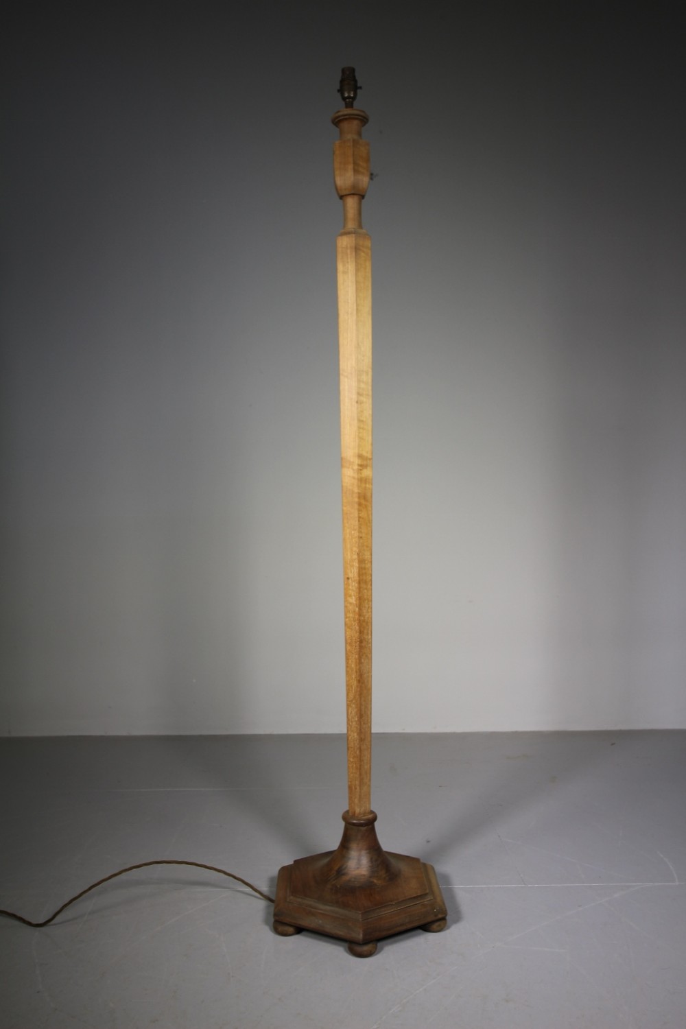 Heals of London 1930’s Walnut Standard Lamp