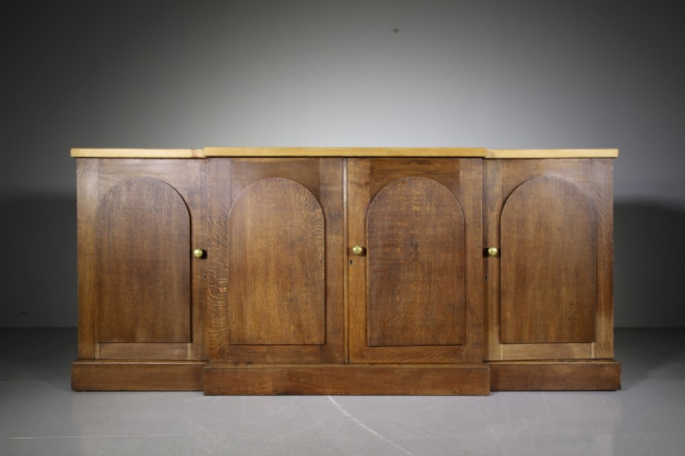 Large English 19th Century Antique Oak Dresser Base
