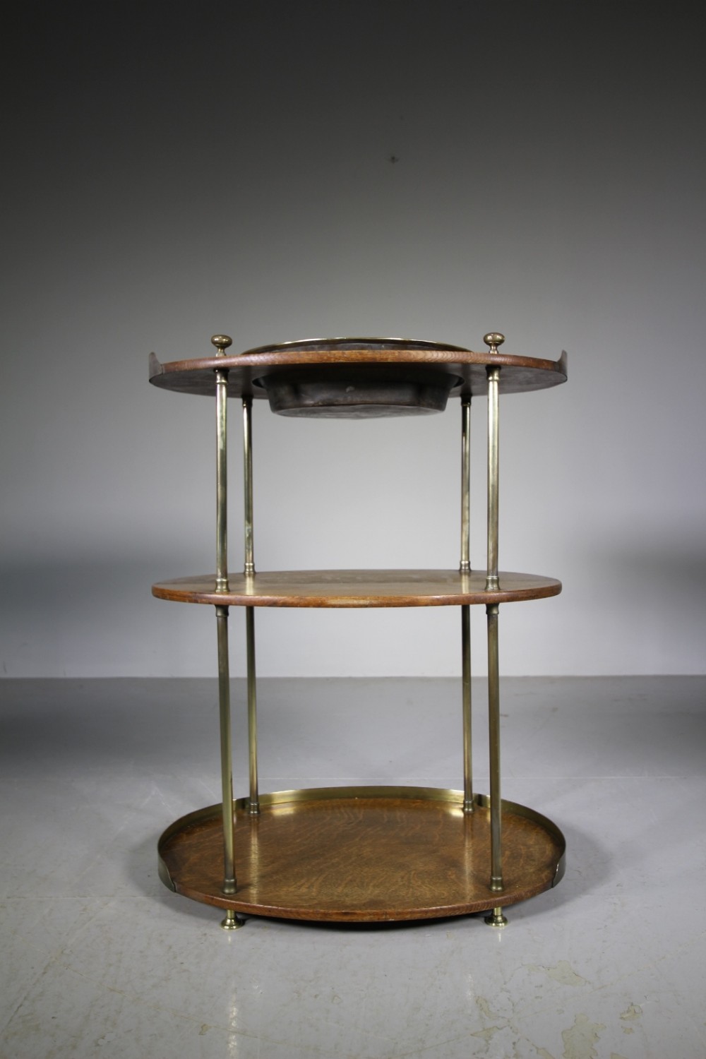 English 19th Century Antique Oak Military Washstand Table