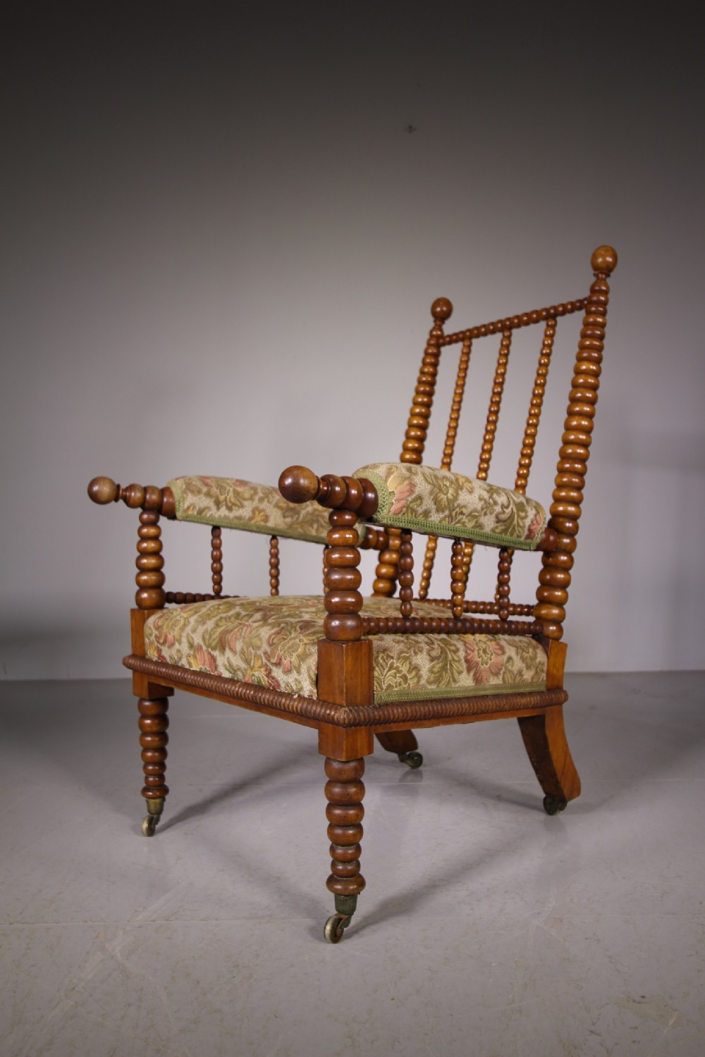 English Large 19th Century Antique Bobbin Turned Armchair