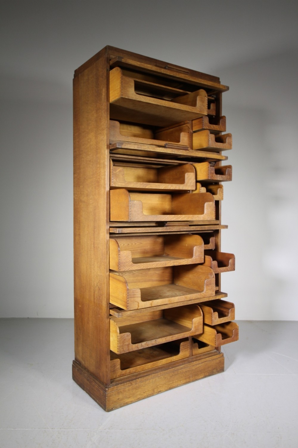 English Edwardian Antique Solid Oak Haberdashery Cupboard