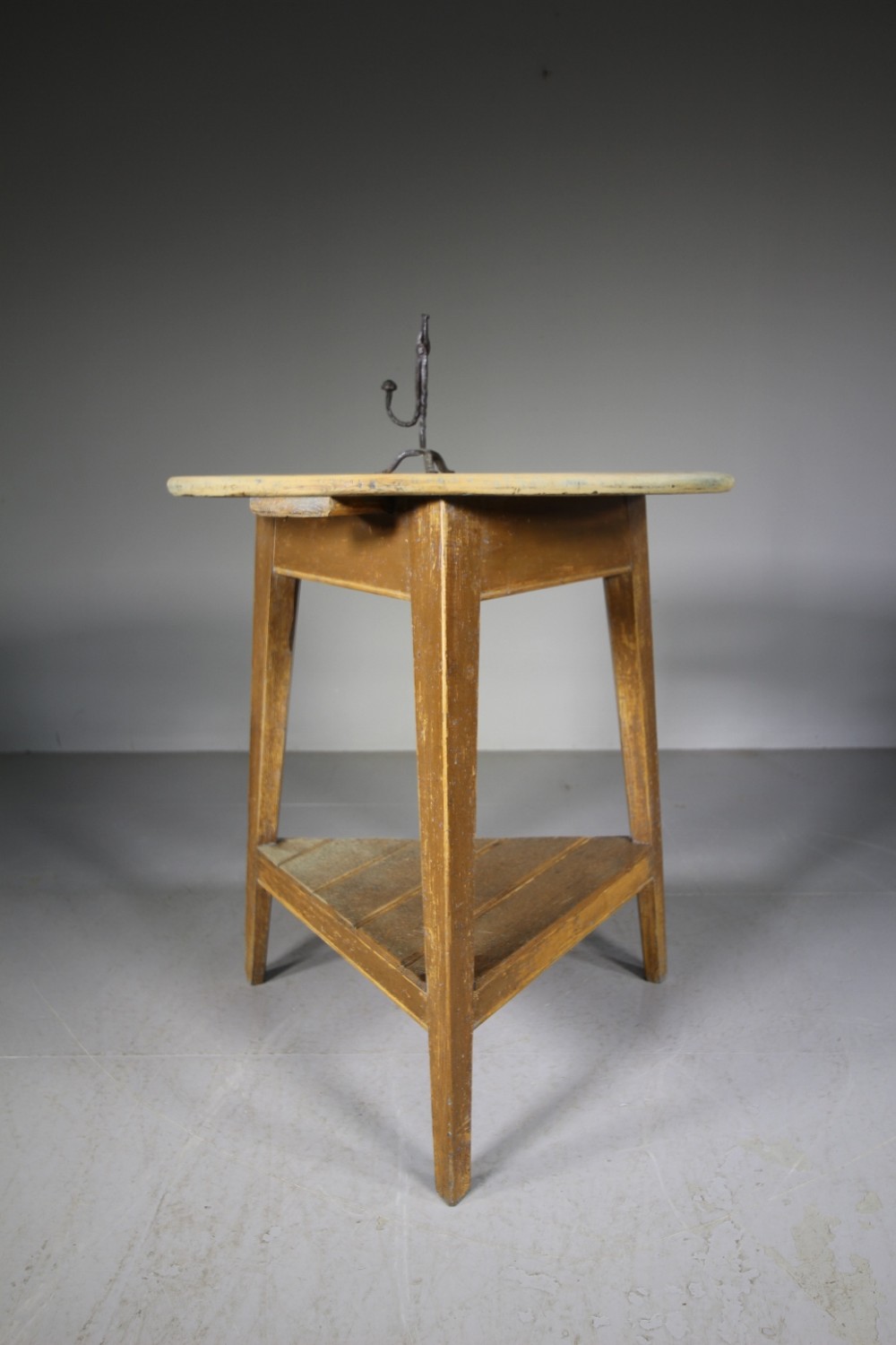 English 19th Century Antique Original Painted Pine Cricket Table