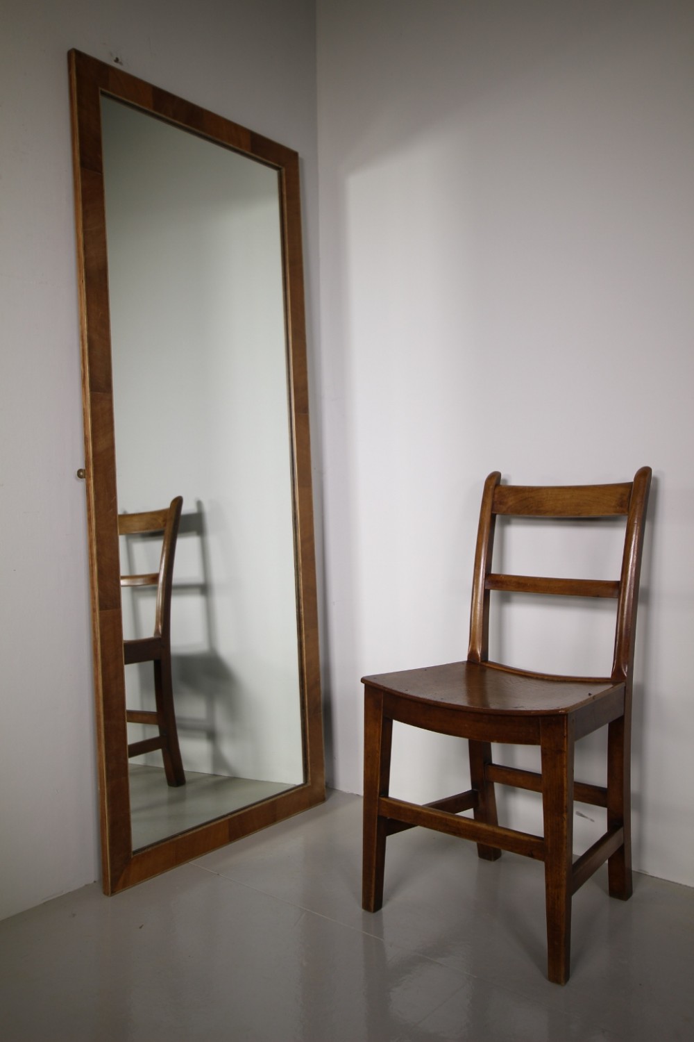 Tall English Edwardian Antique Tailors Mirror