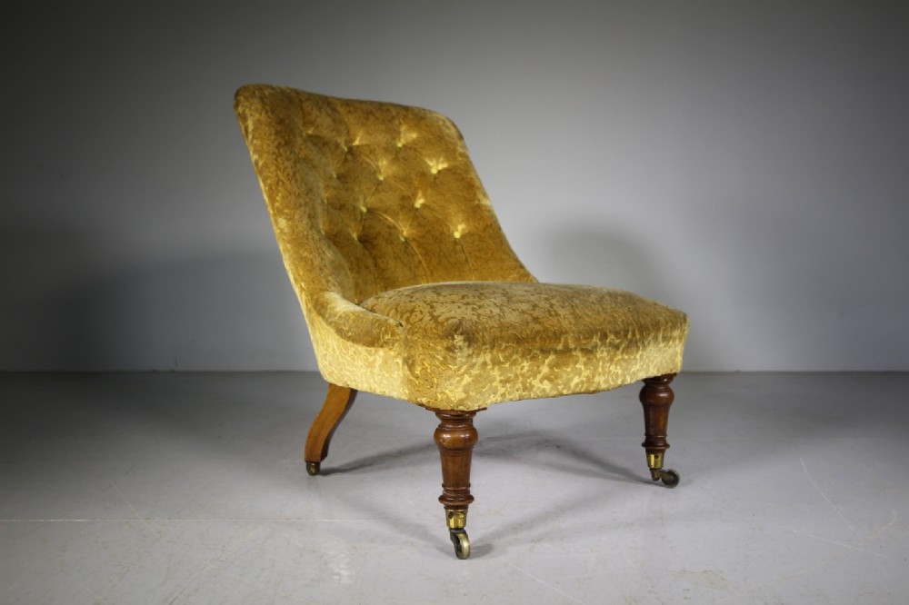 English Upholstered Antique Large Side Chair